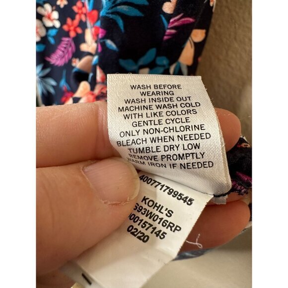 Sonoma Womens blue Tank top Small floral pull over rayon boho summer sleeveless‎ - Picture 5 of 7